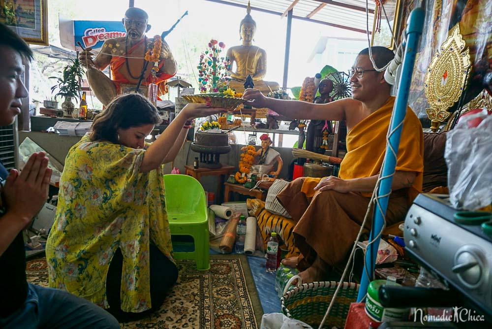 Ceremony previous the Sak Yant Bamboo Tattoo Thailand Nomadicchica.com