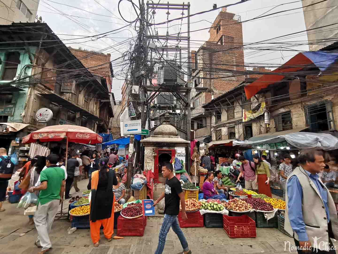 Kathmandu Nepal busting market street